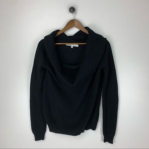 Lovers + Friends Black Knit Cotton Sweater Cowl Neck Women’s Size Large L